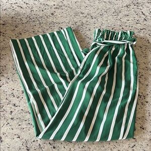 Forever 21 Contemporary Green and White Striped Pants